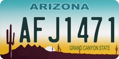 AZ license plate AFJ1471