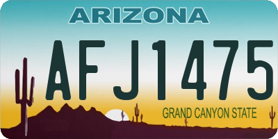 AZ license plate AFJ1475