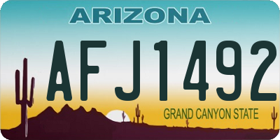 AZ license plate AFJ1492