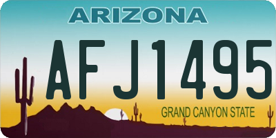 AZ license plate AFJ1495