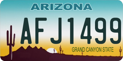 AZ license plate AFJ1499