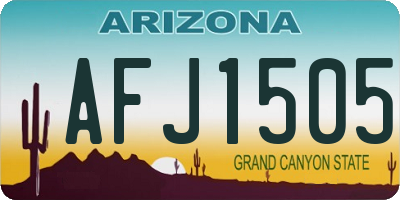 AZ license plate AFJ1505