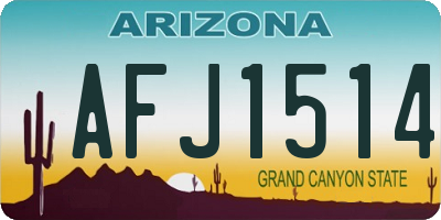 AZ license plate AFJ1514