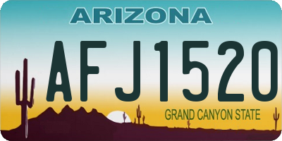 AZ license plate AFJ1520