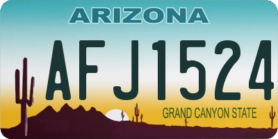 AZ license plate AFJ1524