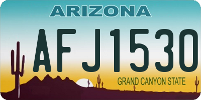 AZ license plate AFJ1530