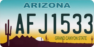 AZ license plate AFJ1533