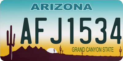 AZ license plate AFJ1534