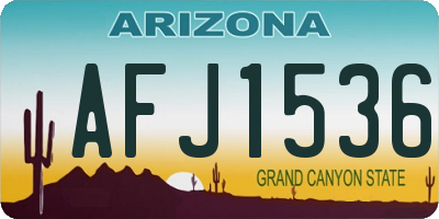 AZ license plate AFJ1536