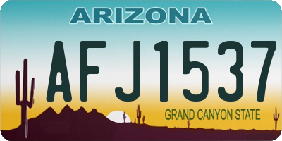 AZ license plate AFJ1537