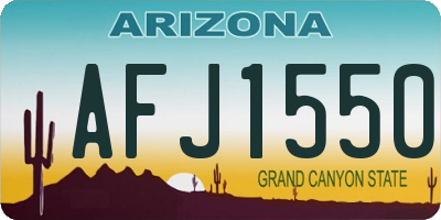 AZ license plate AFJ1550