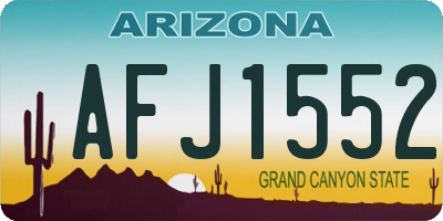 AZ license plate AFJ1552