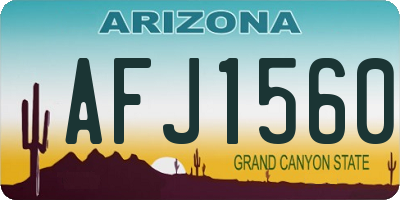 AZ license plate AFJ1560