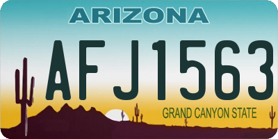 AZ license plate AFJ1563
