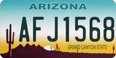 AZ license plate AFJ1568