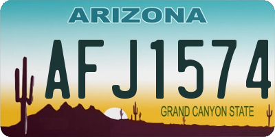 AZ license plate AFJ1574