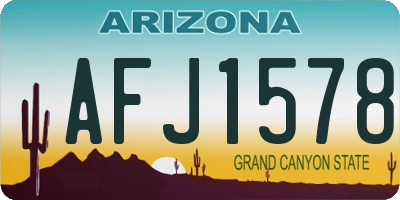 AZ license plate AFJ1578