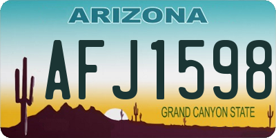 AZ license plate AFJ1598
