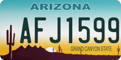 AZ license plate AFJ1599