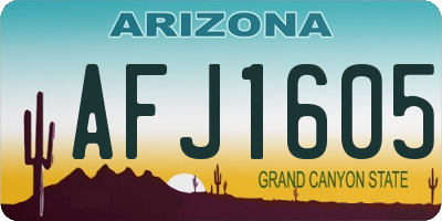 AZ license plate AFJ1605