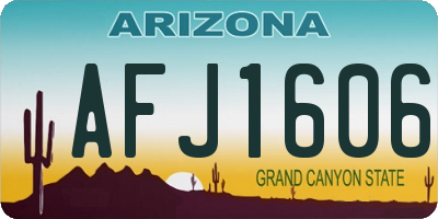 AZ license plate AFJ1606