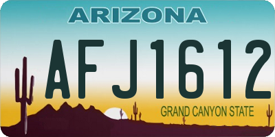 AZ license plate AFJ1612