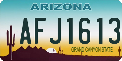 AZ license plate AFJ1613