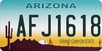 AZ license plate AFJ1618