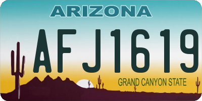 AZ license plate AFJ1619