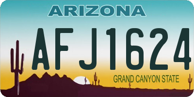 AZ license plate AFJ1624