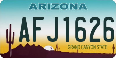 AZ license plate AFJ1626