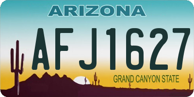 AZ license plate AFJ1627