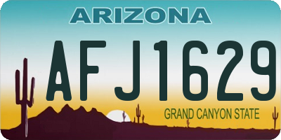AZ license plate AFJ1629