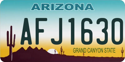 AZ license plate AFJ1630