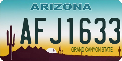 AZ license plate AFJ1633