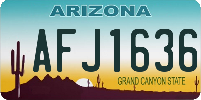 AZ license plate AFJ1636