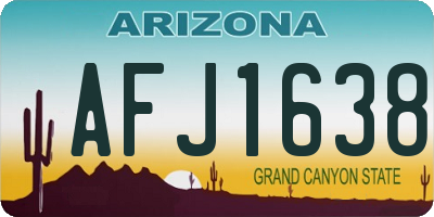AZ license plate AFJ1638
