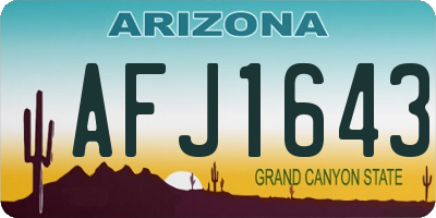 AZ license plate AFJ1643
