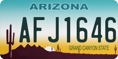 AZ license plate AFJ1646