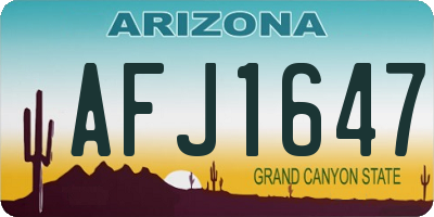 AZ license plate AFJ1647