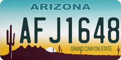 AZ license plate AFJ1648
