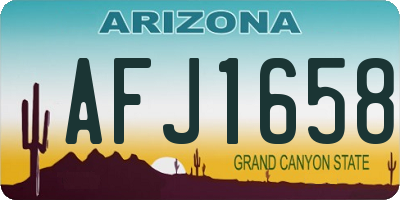AZ license plate AFJ1658
