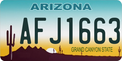 AZ license plate AFJ1663