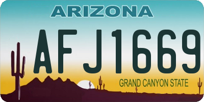 AZ license plate AFJ1669