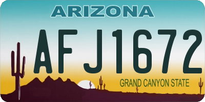 AZ license plate AFJ1672