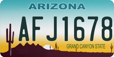 AZ license plate AFJ1678