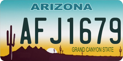 AZ license plate AFJ1679