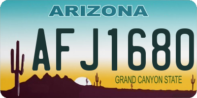 AZ license plate AFJ1680