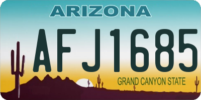 AZ license plate AFJ1685