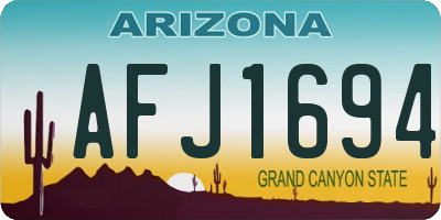 AZ license plate AFJ1694